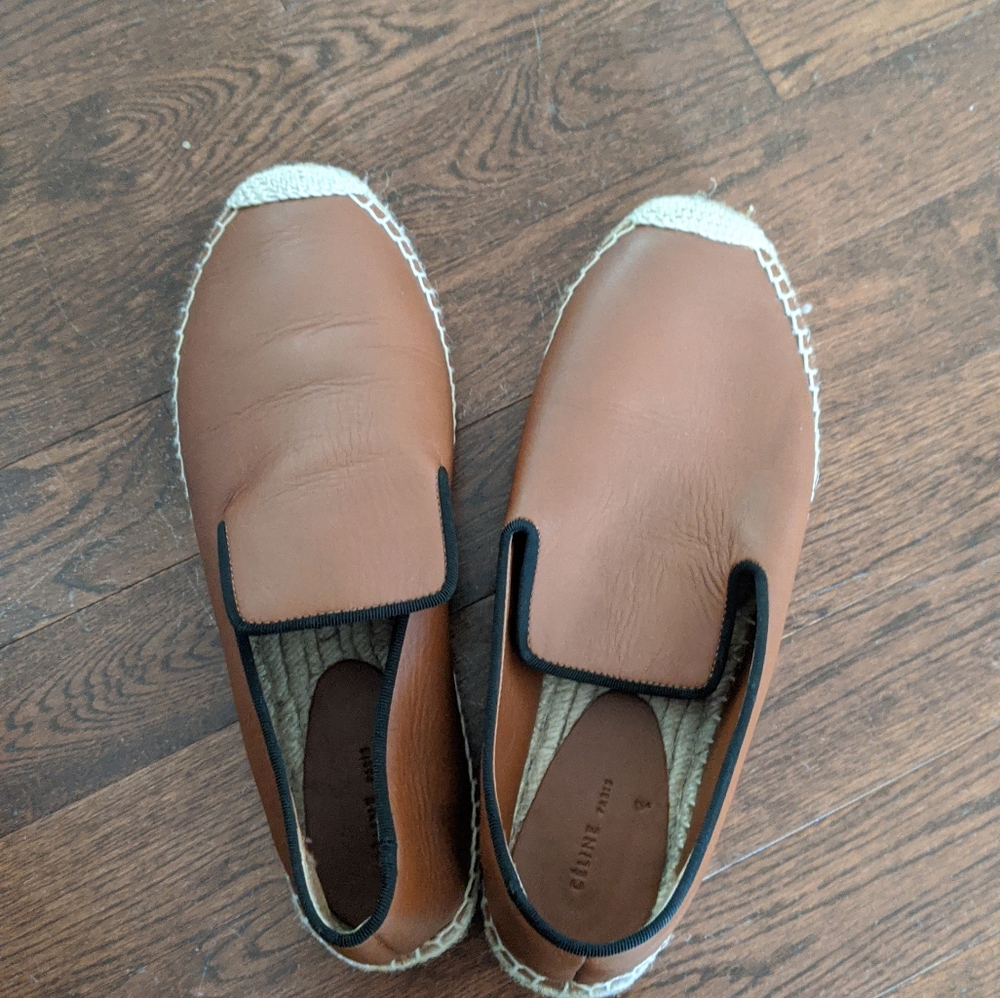 CELINE ESPADRILLES brown leather
